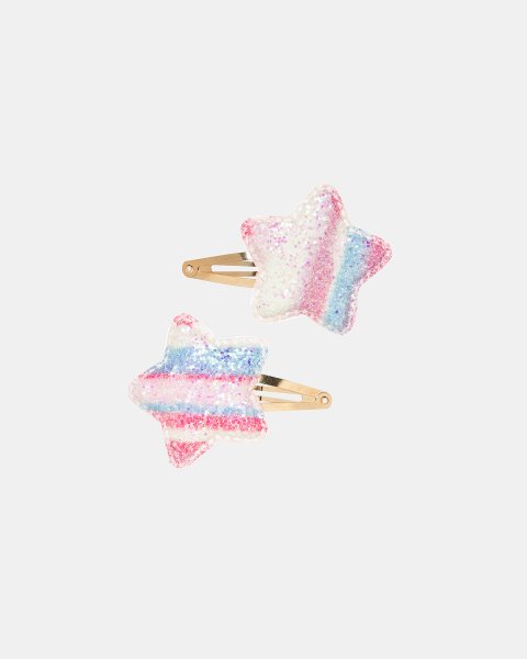 Hair clip star design with glitter and sequins