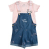 Denim overall Hello Kitty with top (12 months-8 years)