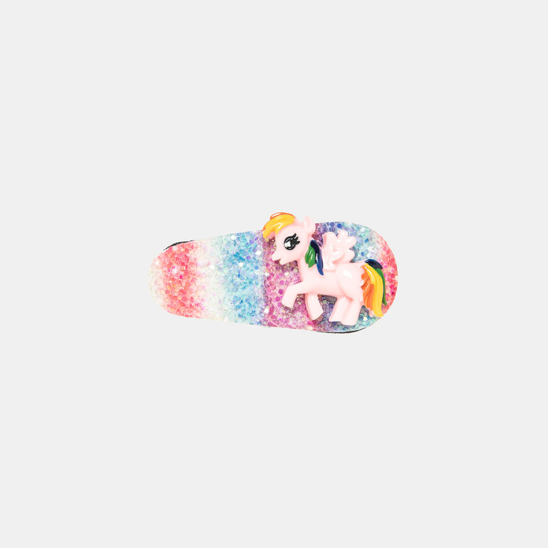 Hair clip with glitter and pony design