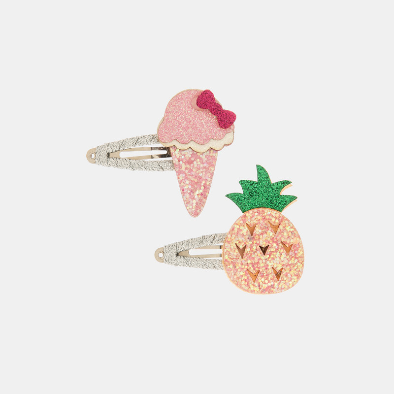 Hair clip with glitter 2-pieces