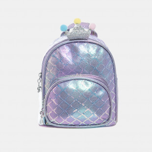 Backpack shiny with crown on top