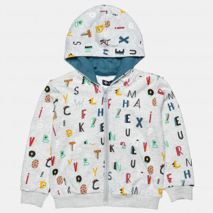 Zip hoodie with pattern english alphabet (9 months-5 years)