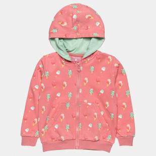 Zip hoodie with ice-cream pattern (9 months-5 years)