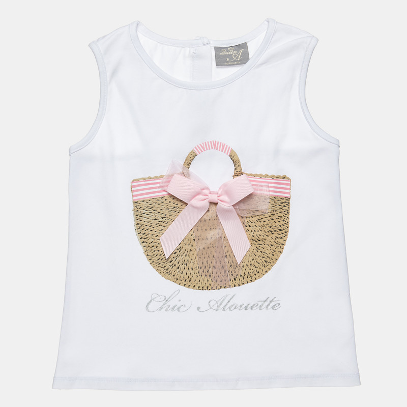 Sleeveless top with decorated bow (6-16 years)