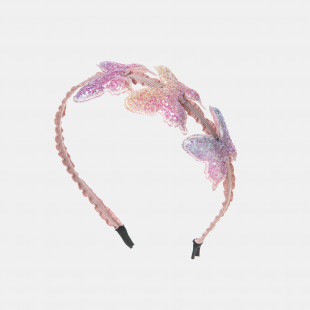 Headband with glitter butterflies