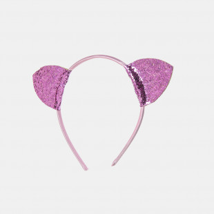 Headband with glitter ears on top