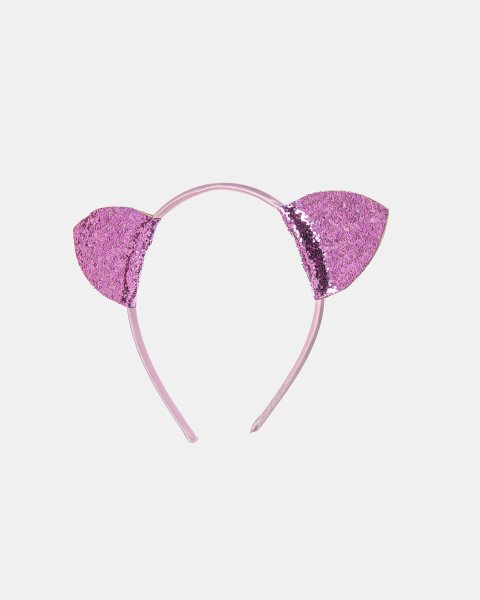 Headband with glitter ears on top