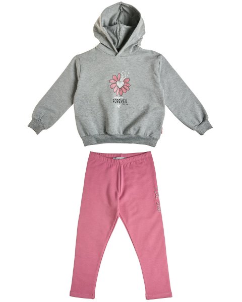 Tracksuit cotton fleece blend Five Star with embossed and glitter elements (12 months-5 years)