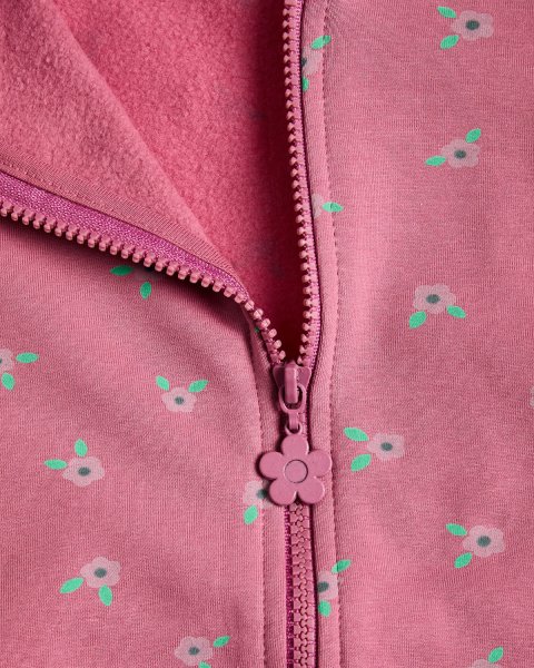 Zip hoodie cotton fleece blend with print (12 months-5 years)