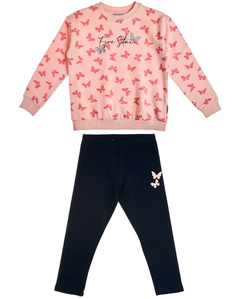 Set cotton fleece blend Five Star with glitter print (12 months-5 years)