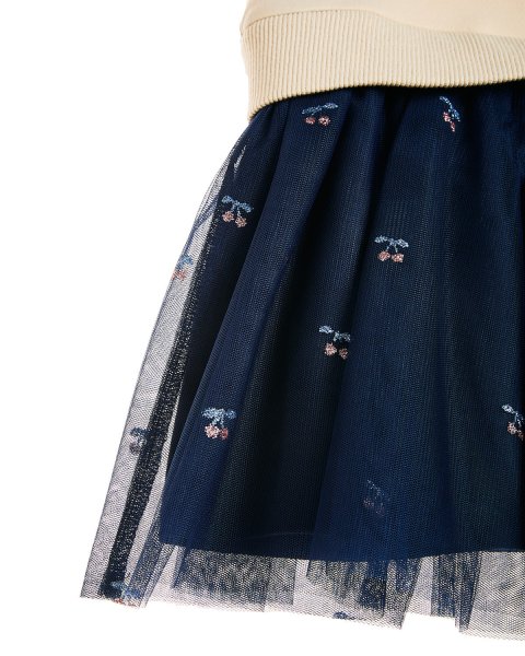 Dress cotton fleece blend with tulle (12 months-5 years)