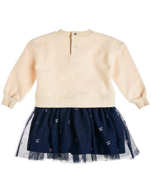 Dress cotton fleece blend with tulle (12 months-5 years)