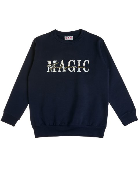 Top cotton fleece blend with shiny print (6-14 years)