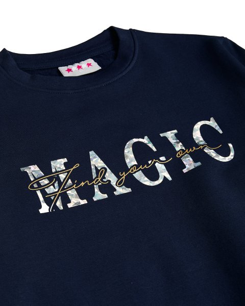 Top cotton fleece blend with shiny print (6-14 years)