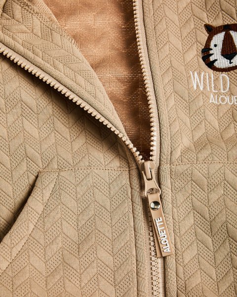 Zip hoodie with embossed texture and embroidery (12 months-5 years)