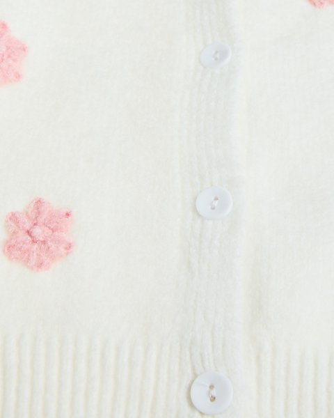 Knitted cardigan with embroidery flowers (12 months-5 years)