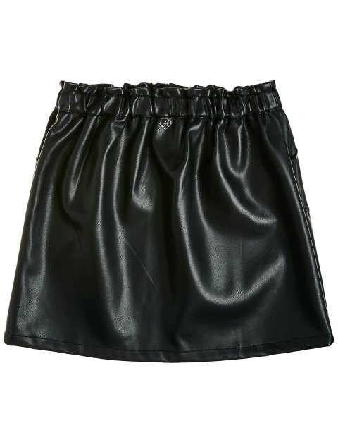 Skirt eco-leather with pockets (4-14 years)