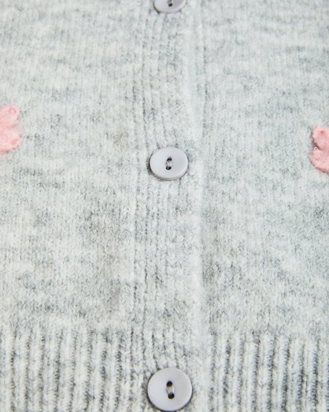 Knitted cardigan with embroidery flowers (6-14 years)