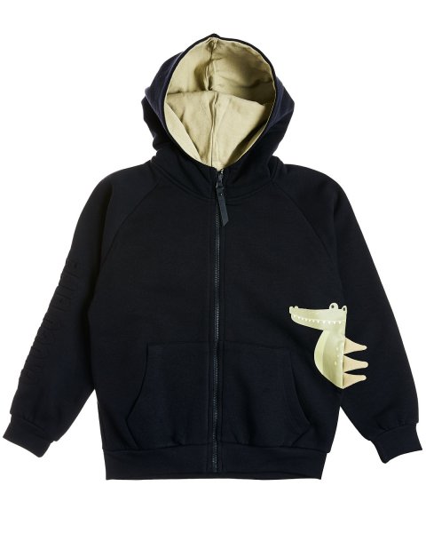 Zip hoodie with embossed elements (12 months-5 years)