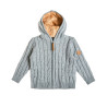 Knitted cardigan with eco fur hood (12 months-5 years)