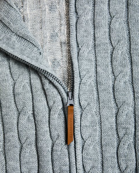 Knitted cardigan with eco fur hood (12 months-5 years)