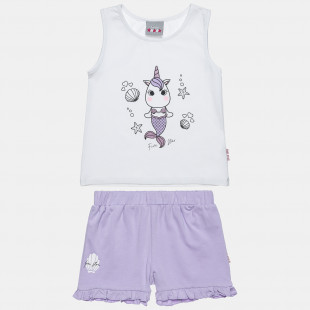 Σετ Five Star μπλούζα με glitter τύπωμα και σορτς (12 μηνών-5 ετών)