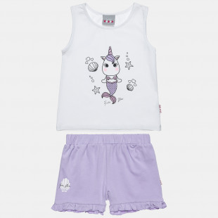 Set Five Star top with glitter detail print and shorts (12 months-5 years)