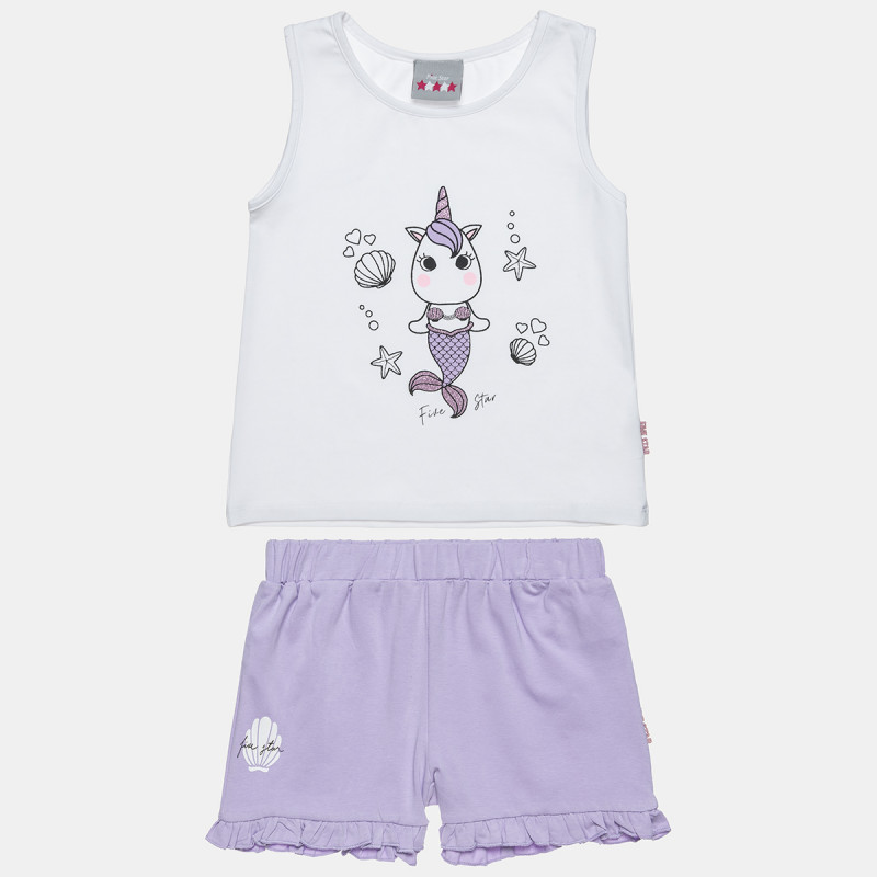 Set Five Star top with glitter detail print and shorts (12 months-5 years)