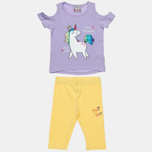 Σετ Five Star μπλούζα με γυαλιστερό τύπωμα και κολάν (12 μηνών-5 ετών)