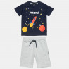 Set Five Star t-shirt and shorts with print spaceship (12 months-5 years)