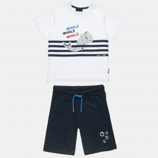 Set Five Star t-shirt and shorts with silver printing (12 months-5 years)