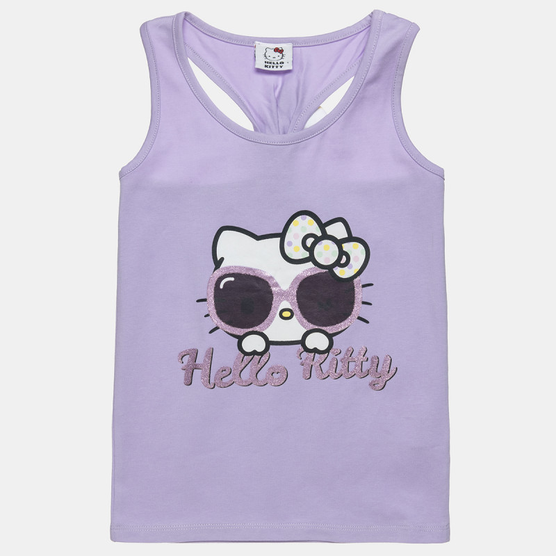 Top Hello Kitty top with glitter detail print (2-8 years)