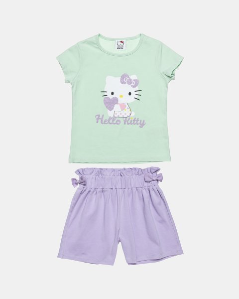 Σετ Hello Kitty μπλούζα με glitter και σορτς (12 μηνών-5 ετών)