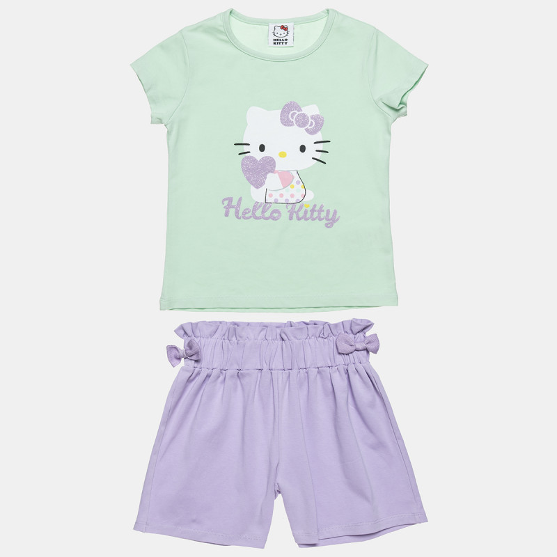 Σετ Hello Kitty μπλούζα με glitter και σορτς (12 μηνών-5 ετών)