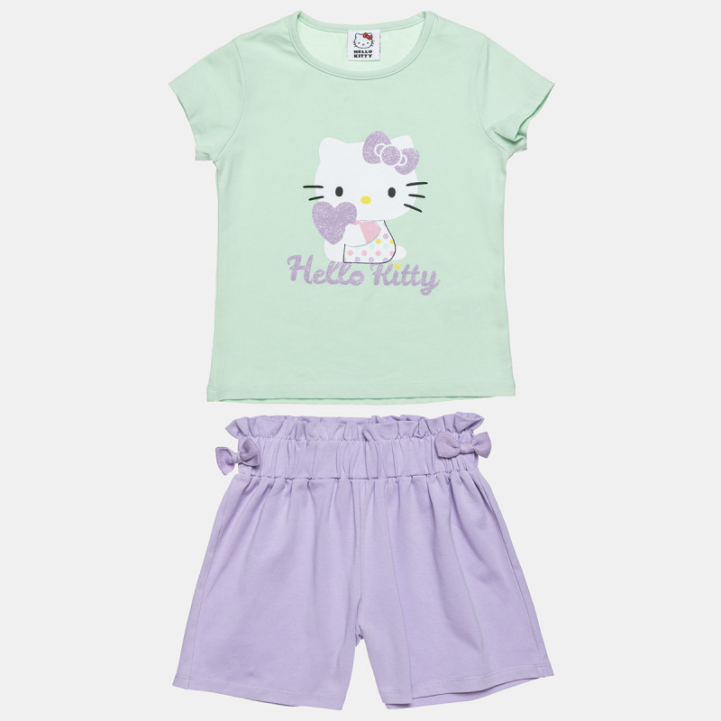 Set Hello Kitty top with glitter detail print and shorts (12 months-5 years)