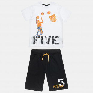 Set Five Star t-shirt and shorts with print (6-16 years)