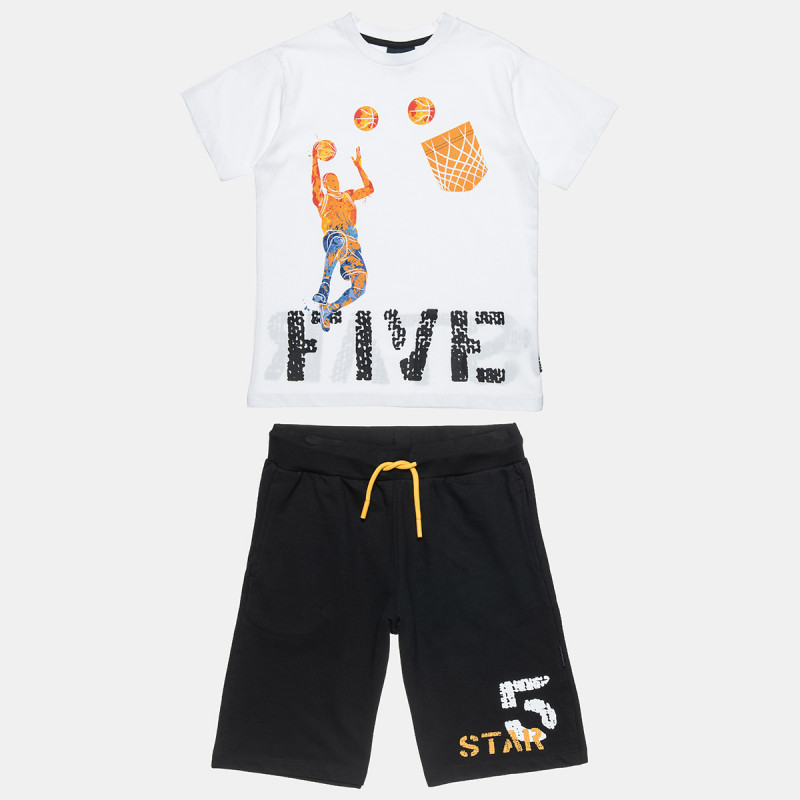 Set Five Star t-shirt and shorts with print (6-16 years)