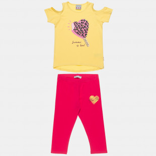 Set Five Star with glitter detail print ice-cream (6-14 years)