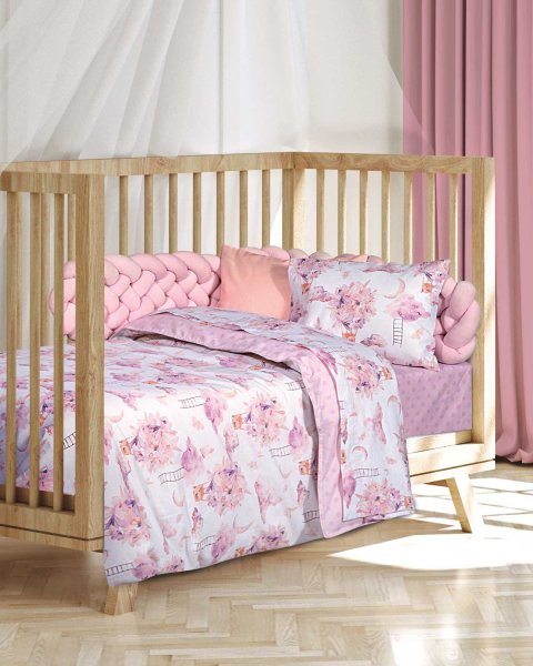 3-piece floral sheet set (sheets 130x170, pillowcase)