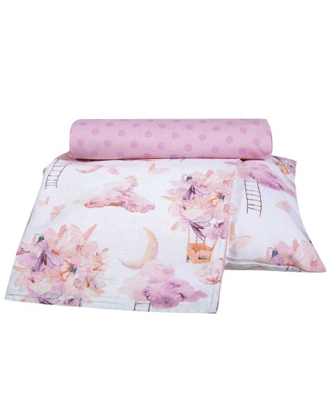 3-piece floral sheet set (sheets 130x170, pillowcase)