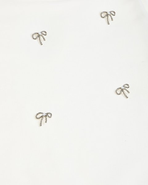 Top with appliqued metallic bows (6-16 years)