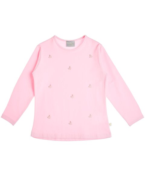 Top with appliqued metallic hearts (6-14 years)