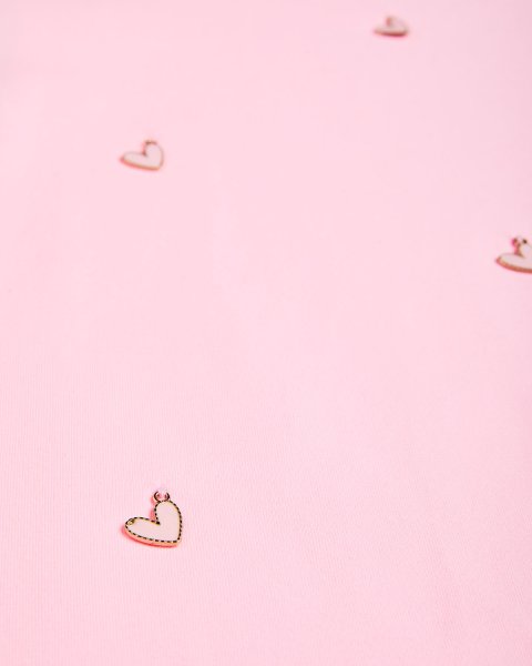 Top with appliqued metallic hearts (6-14 years)