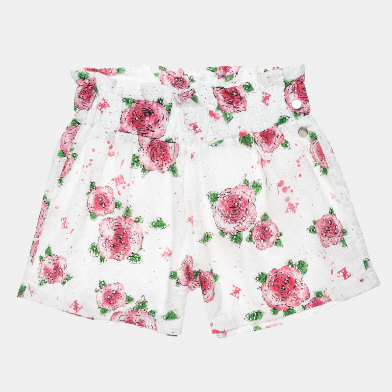 Shorts floral with cutwork embroidery (6-14 years)