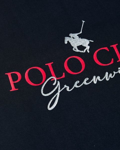 Μπλούζα Greenwich Polo Club με ανάγλυφα glitter στοιχεία (6-14 ετών)