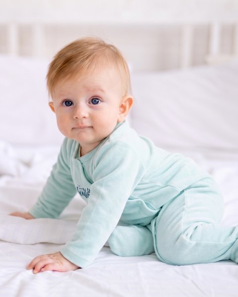 Babygrow velour Tender Comforts with embroidery (1-12 months)
