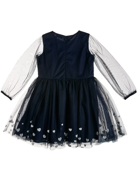 Dress with tulle and glitter hearts (4-12 years)