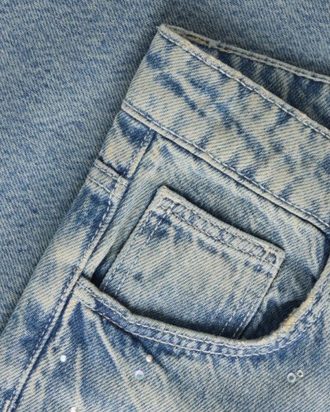 Denim pants with rhinestones (6-14 years)