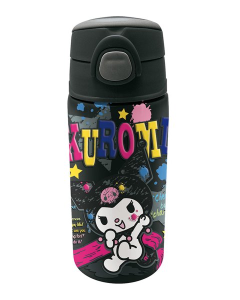 Water bottle thermos with straw Kuromi Sketchy 450ml ή 500ml
