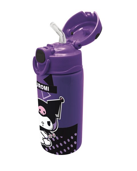 Water bottle thermos stainless steel with straw Kuromi Popart 450ml